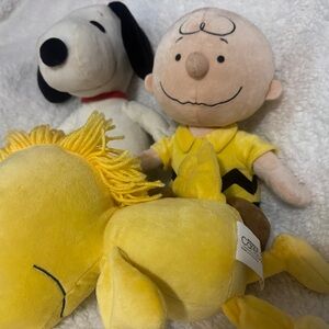 Peanuts Plush Trio - Charlie Brown, Snoopy, and Woodstock